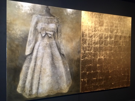 Juxtaposition: She Always 
Wanted More
Graphite, oil and gold leaf
60x96